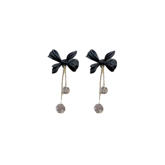 ‘Unstoppable me’ black bow earrings | Pretty Bosses