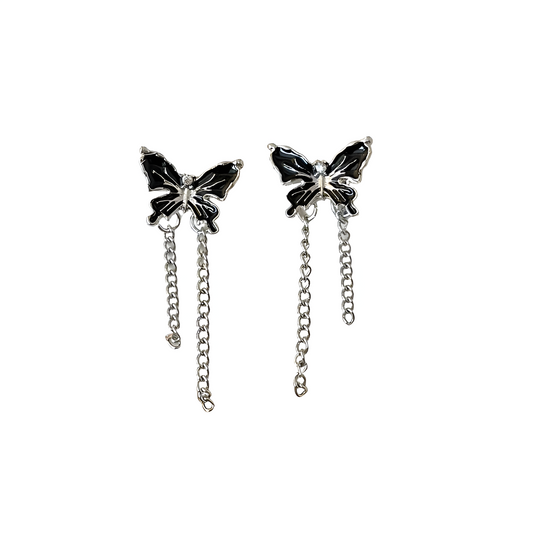 Black butterfly stud earrings | Pretty Bosses