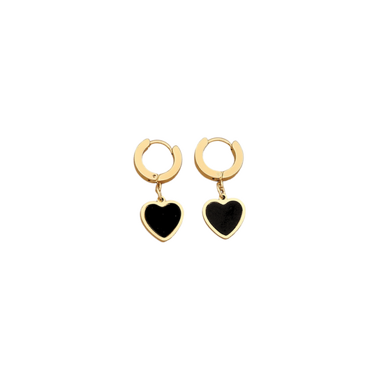 ‘Focus on you’ black heart earrings | tarnish free & waterproof jewelry | Pretty Bosses