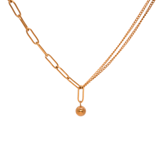 Two sided pearl gold plated necklace | waterproof & Tarnish free jewelry | Pretty bosses