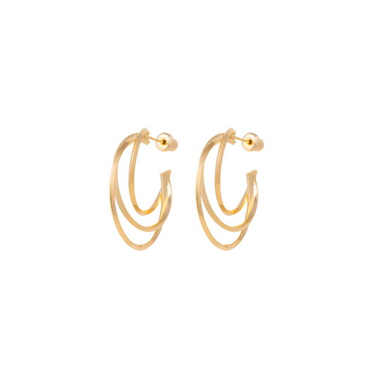 ‘Empower me’ three layered gold hoop earrings | Pretty Bosses