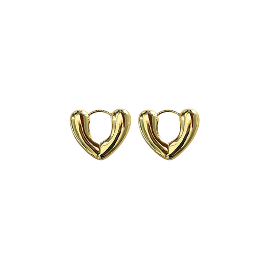 ‘Hoop of heart’ gold & silver studs | Tarnish free & waterproof | Pretty Bosses