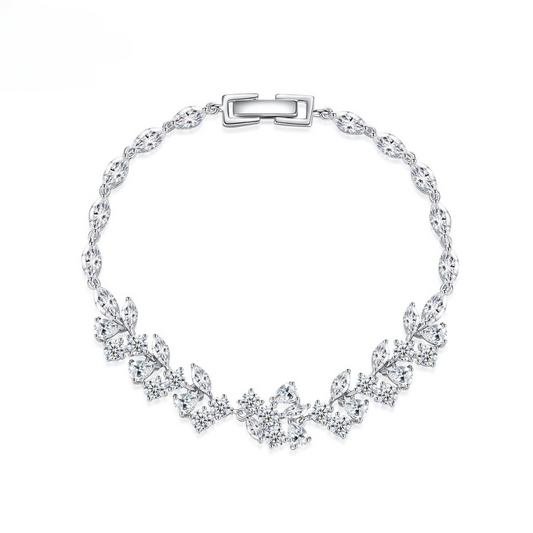 ‘Flower’ crystal silver bracelet | pretty bosses