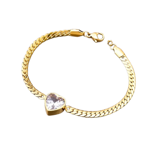 ‘New you’ crystal white chain bracelet | tarnish free and waterproof | pretty bosses