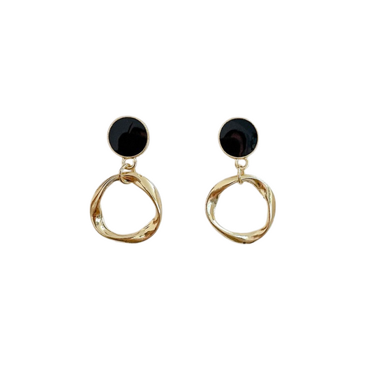 ‘Ambitiously High’ Black & gold dangle earrings | Pretty Bosses