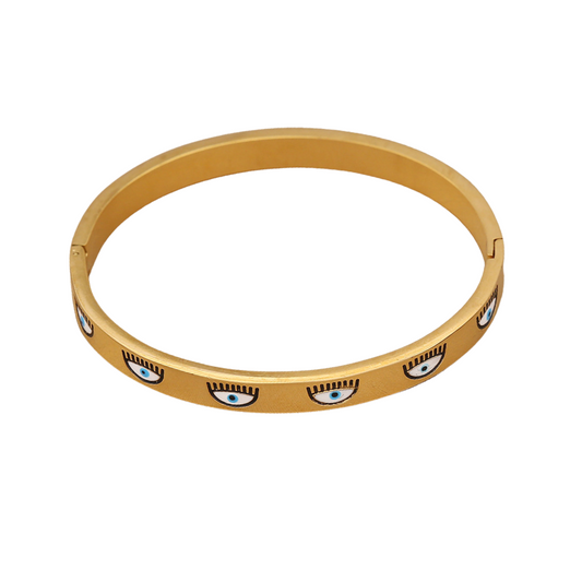 ‘Eyes off me’ Gold cuff bracelet | tarnish free and water proof