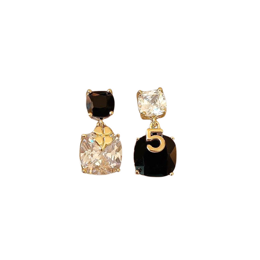 ‘Faith in me’ crystal black & white earrings | Pretty Bosses
