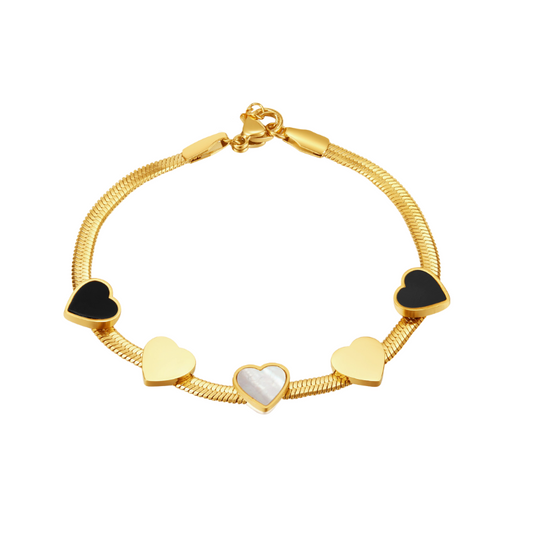 ‘hearts’ gold chain bracelet | tarnish free | pretty bosses