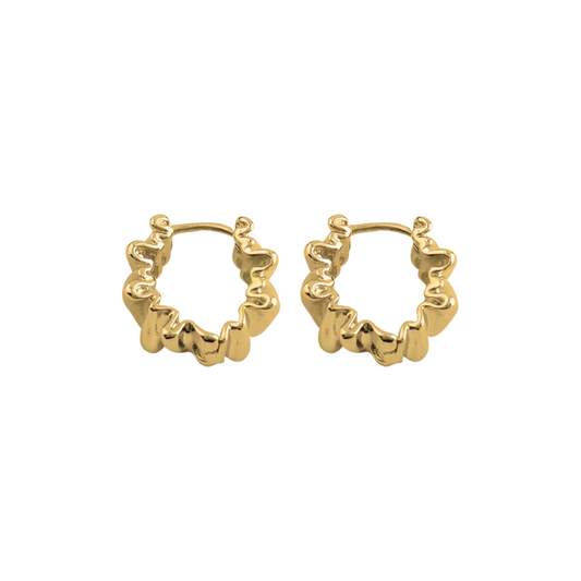‘Positivity empowered’ irregular gold hoop earrings | Tarnish free & waterproof jewelry | Pretty Bosses
