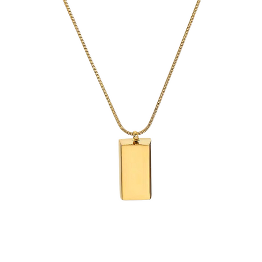 Wealth attracting gold bar, Gold plated necklace | Office wear | Waterproof & tarnish free jewelry by Pretty Bosses.