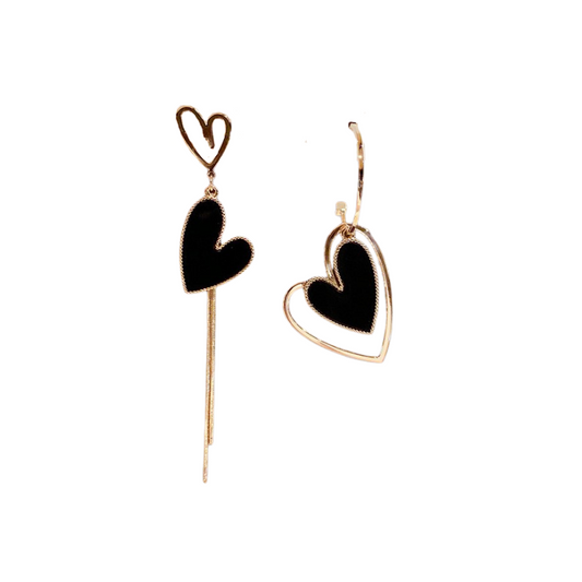 ‘Love all me’ gold red heart earrings | Pretty Bosses